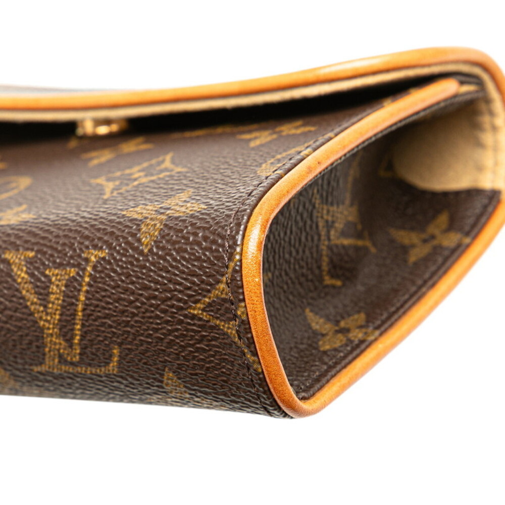 LOUIS VUITTON Authentic Brown Monogram Leather Pochette Hobo Bag - Picture 7 of 15
